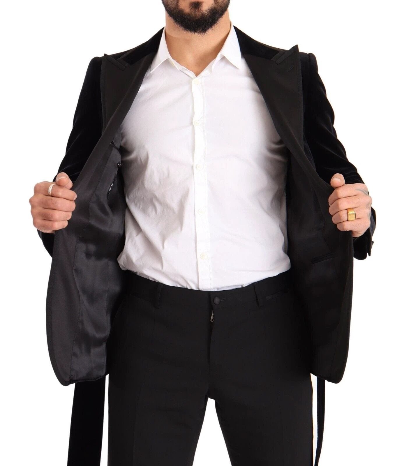 Dolce & Gabbana Black Velvet Single Breasted One Button Blazer by Dolce & Gabbana