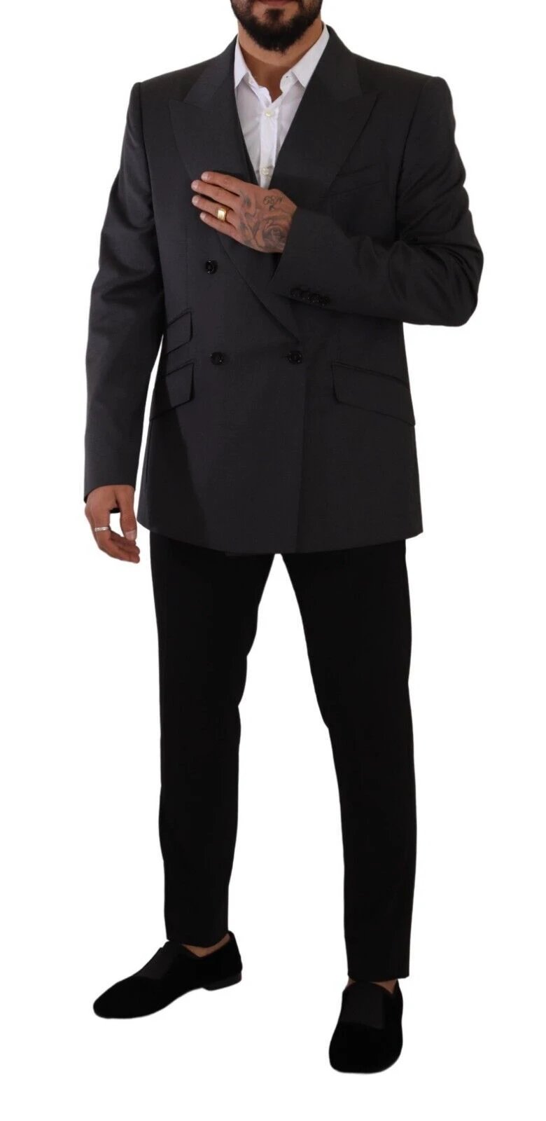 Dolce & Gabbana Gray Double Breasted 2 Piece SICILIA Blazer by Dolce & Gabbana
