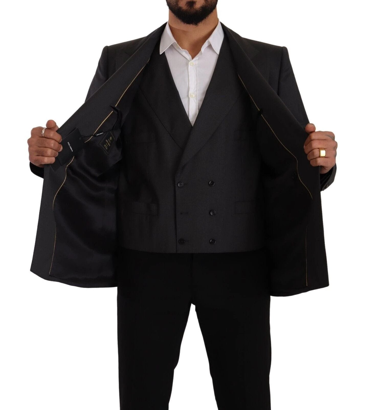Dolce & Gabbana Gray Double Breasted 2 Piece SICILIA Blazer by Dolce & Gabbana