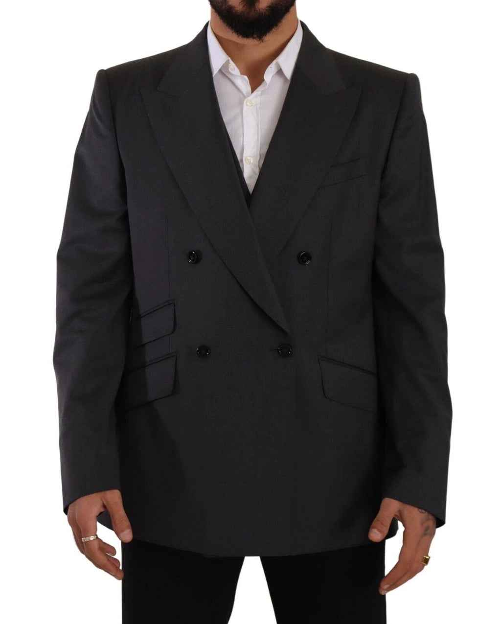 Dolce & Gabbana Gray Double Breasted 2 Piece SICILIA Blazer by Dolce & Gabbana