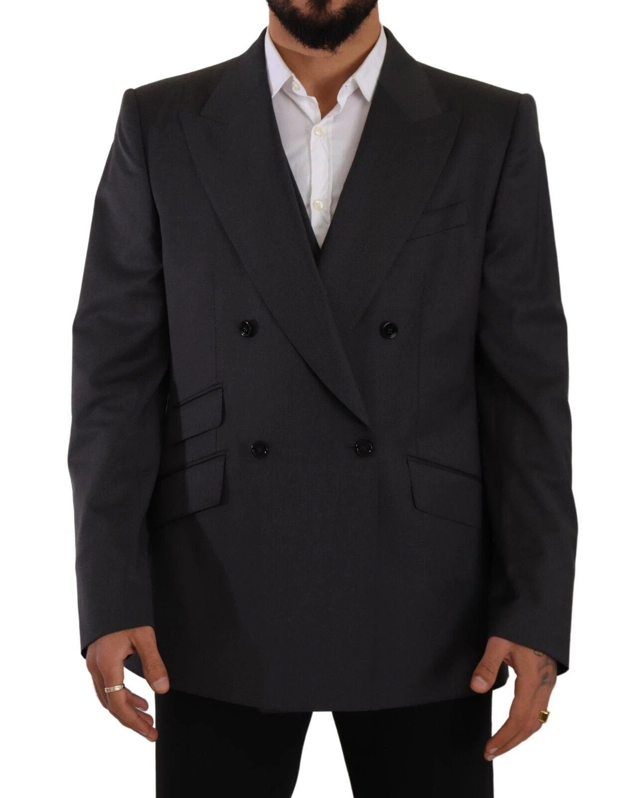 Dolce & Gabbana Gray Double Breasted 2 Piece SICILIA Blazer by Dolce & Gabbana