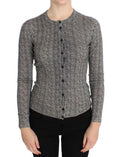 Dolce & Gabbana Black White Wool Top Cardigan Sweater by Dolce & Gabbana