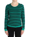 Dolce & Gabbana Green Black Silk Cashmere Sweater by Dolce & Gabbana