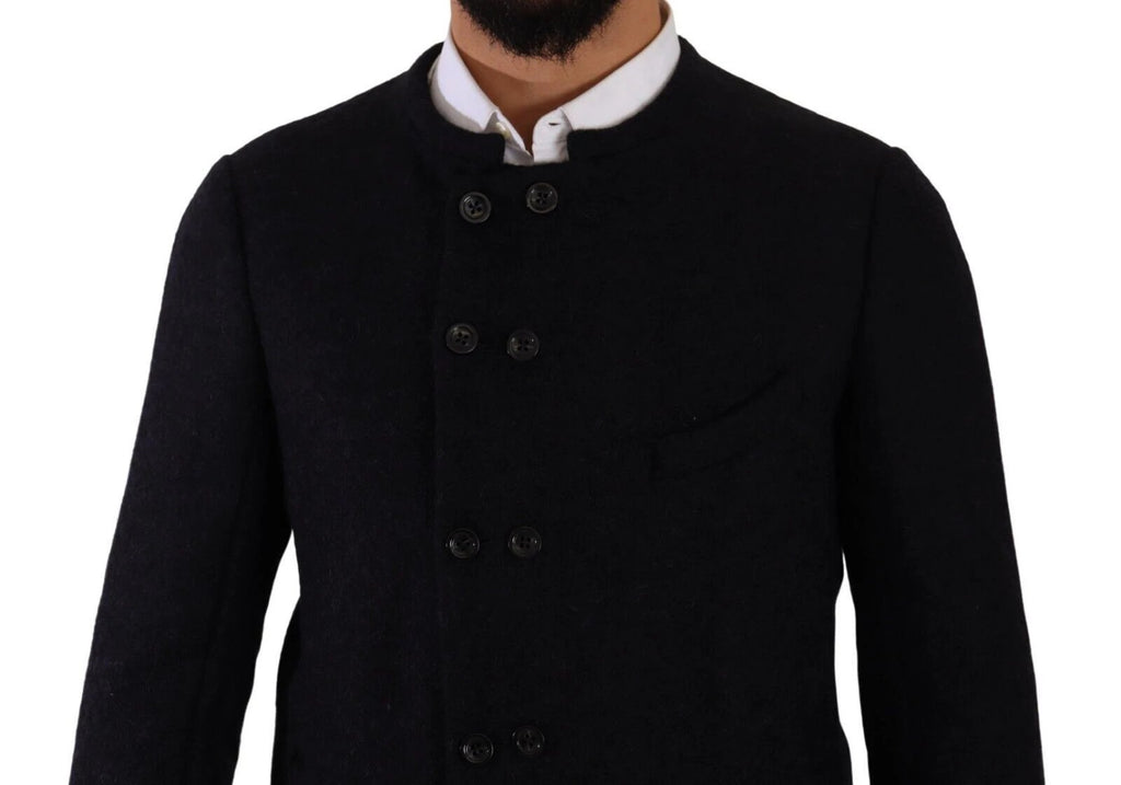 Dolce & Gabbana Gray Alpaca Button Down Men Coat Jacket by Dolce & Gabbana