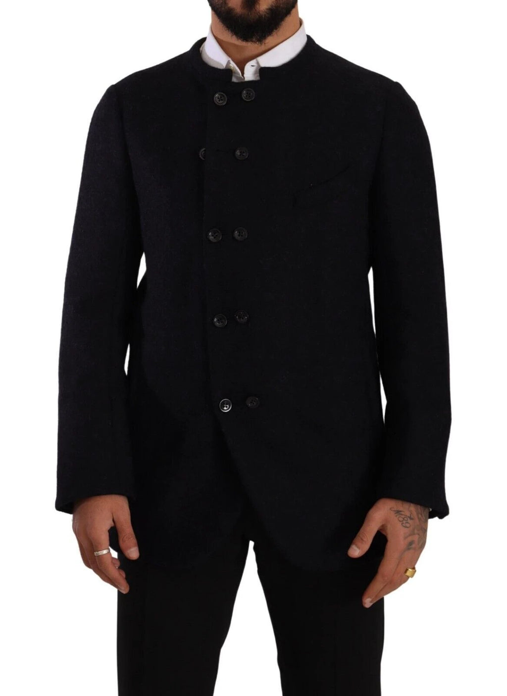 Dolce & Gabbana Gray Alpaca Button Down Men Coat Jacket by Dolce & Gabbana