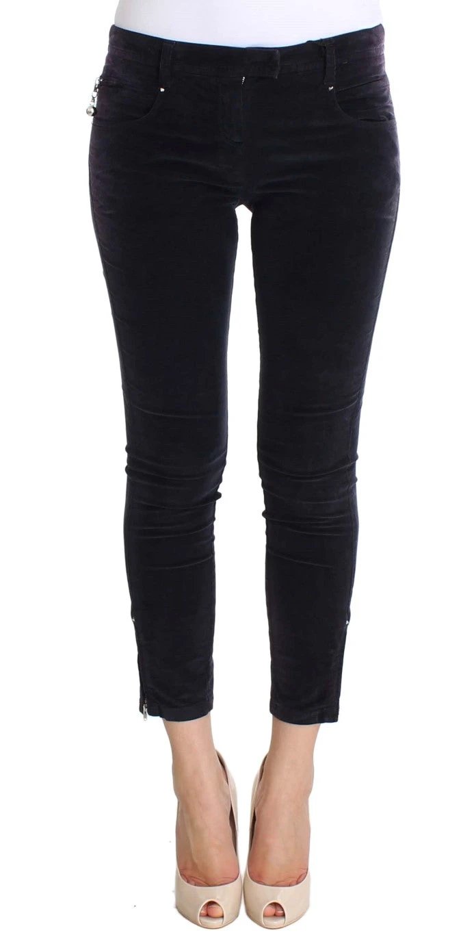 Costume National Purple Cropped Corduroys Jeans by Costume National