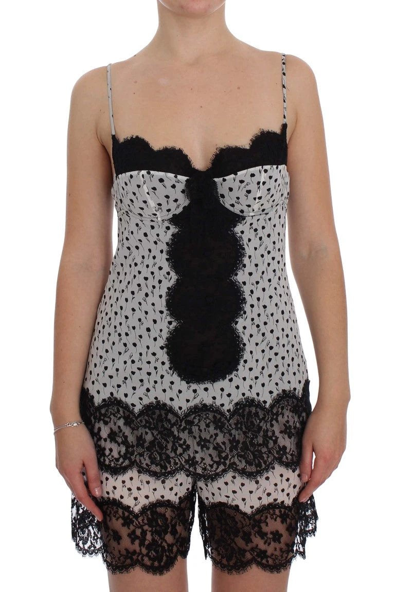 Dolce & Gabbana Black Silk Lace Babydoll Lingerie Top by Dolce & Gabbana