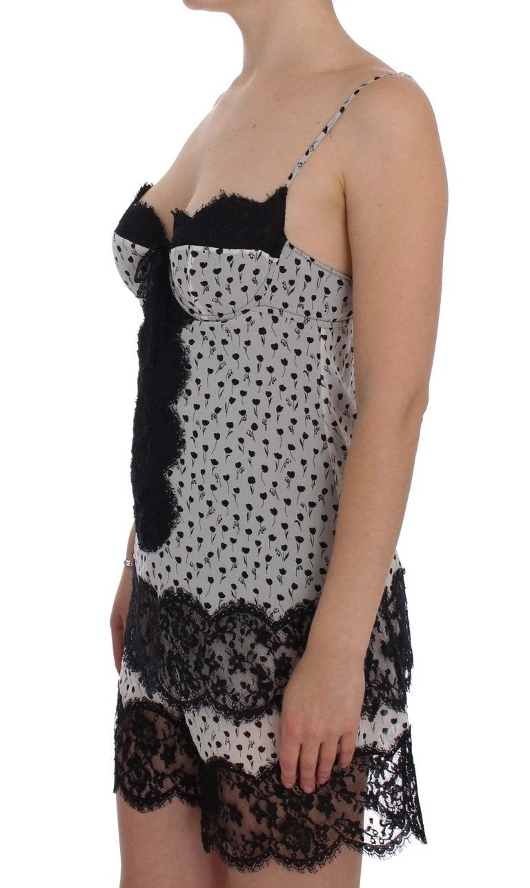Dolce & Gabbana Black Silk Lace Babydoll Lingerie Top by Dolce & Gabbana