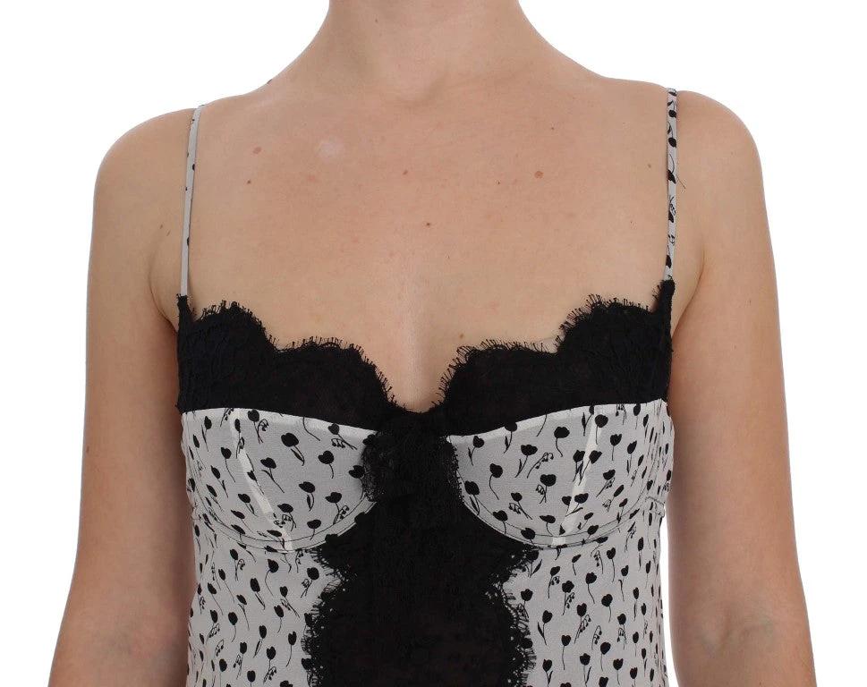 Dolce & Gabbana Black Silk Lace Babydoll Lingerie Top by Dolce & Gabbana