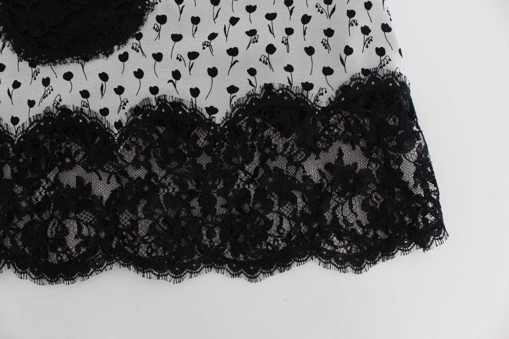 Dolce & Gabbana Black Silk Lace Babydoll Lingerie Top by Dolce & Gabbana