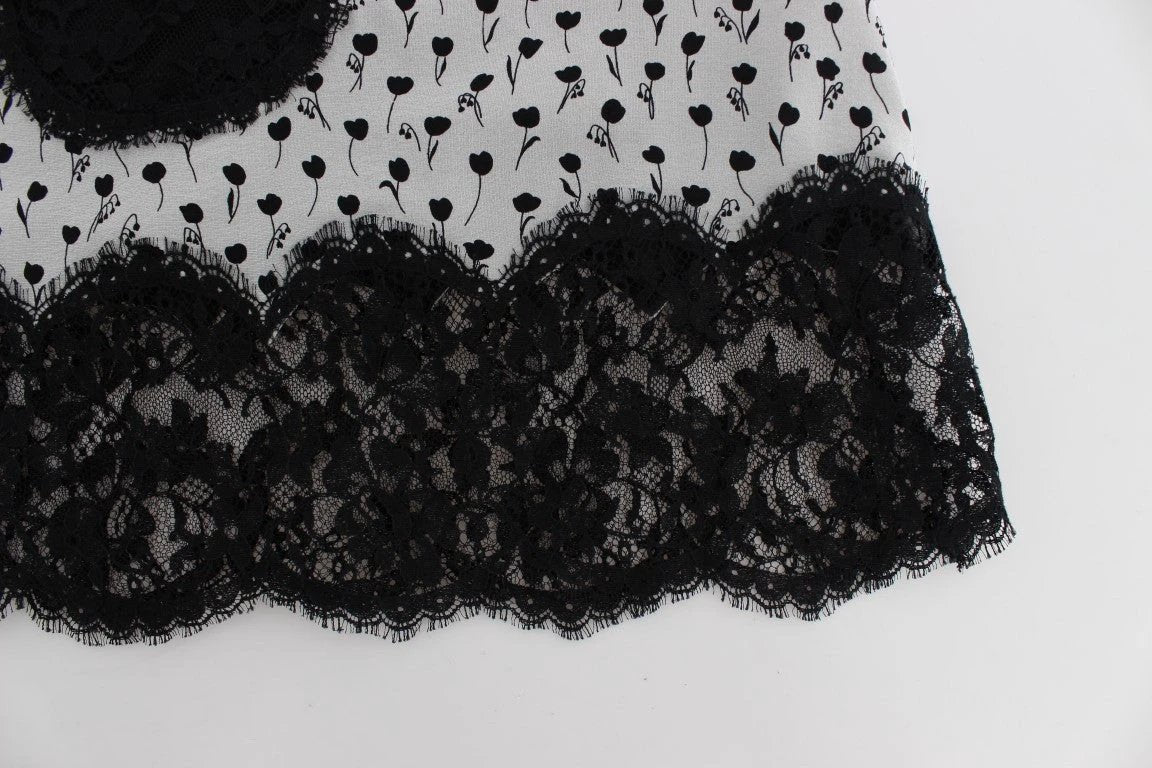 Dolce & Gabbana Black Silk Lace Babydoll Lingerie Top by Dolce & Gabbana