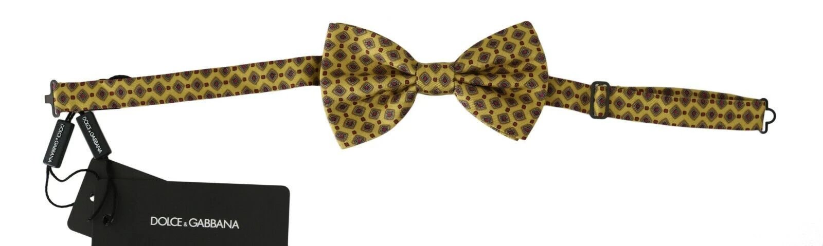 Dolce & Gabbana Yellow Pattern Silk Adjustable Neck Tie by Dolce & Gabbana