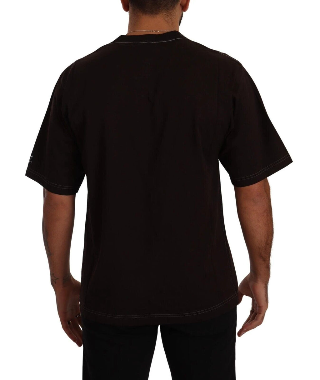 Dolce & Gabbana Bordeaux Cotton L-Amore Print Crewneck T-shirt by Dolce & Gabbana