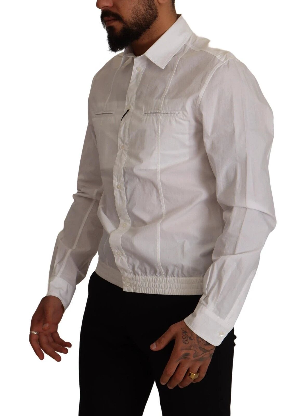 Dolce & Gabbana White Cotton Button Down Men Collared Shirt by Dolce & Gabbana