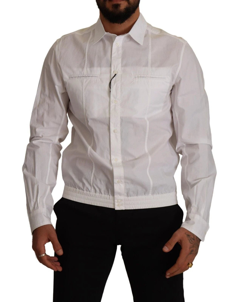 Dolce & Gabbana White Cotton Button Down Men Collared Shirt by Dolce & Gabbana