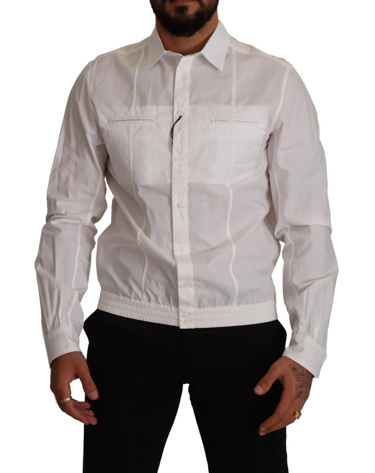 Dolce & Gabbana White Cotton Button Down Men Collared Shirt by Dolce & Gabbana