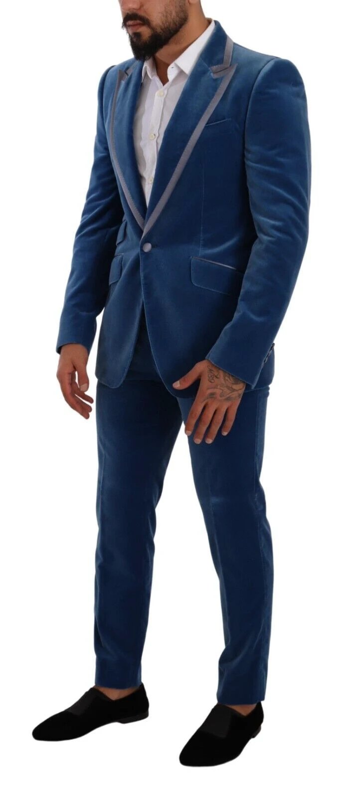 Dolce & Gabbana Blue SICILIA Velvet Slim Fit 2 Piece Suit by Dolce & Gabbana