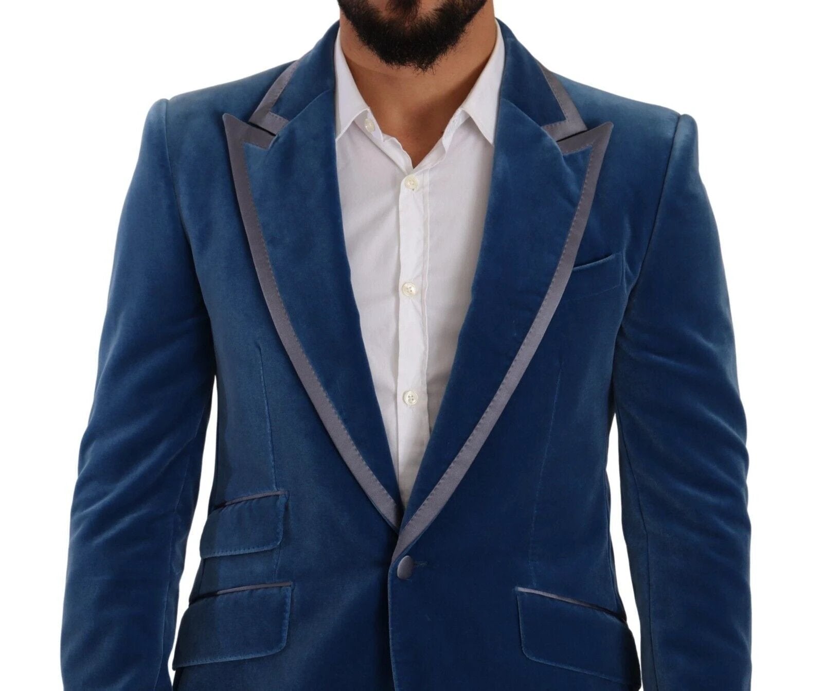 Dolce & Gabbana Blue SICILIA Velvet Slim Fit 2 Piece Suit by Dolce & Gabbana
