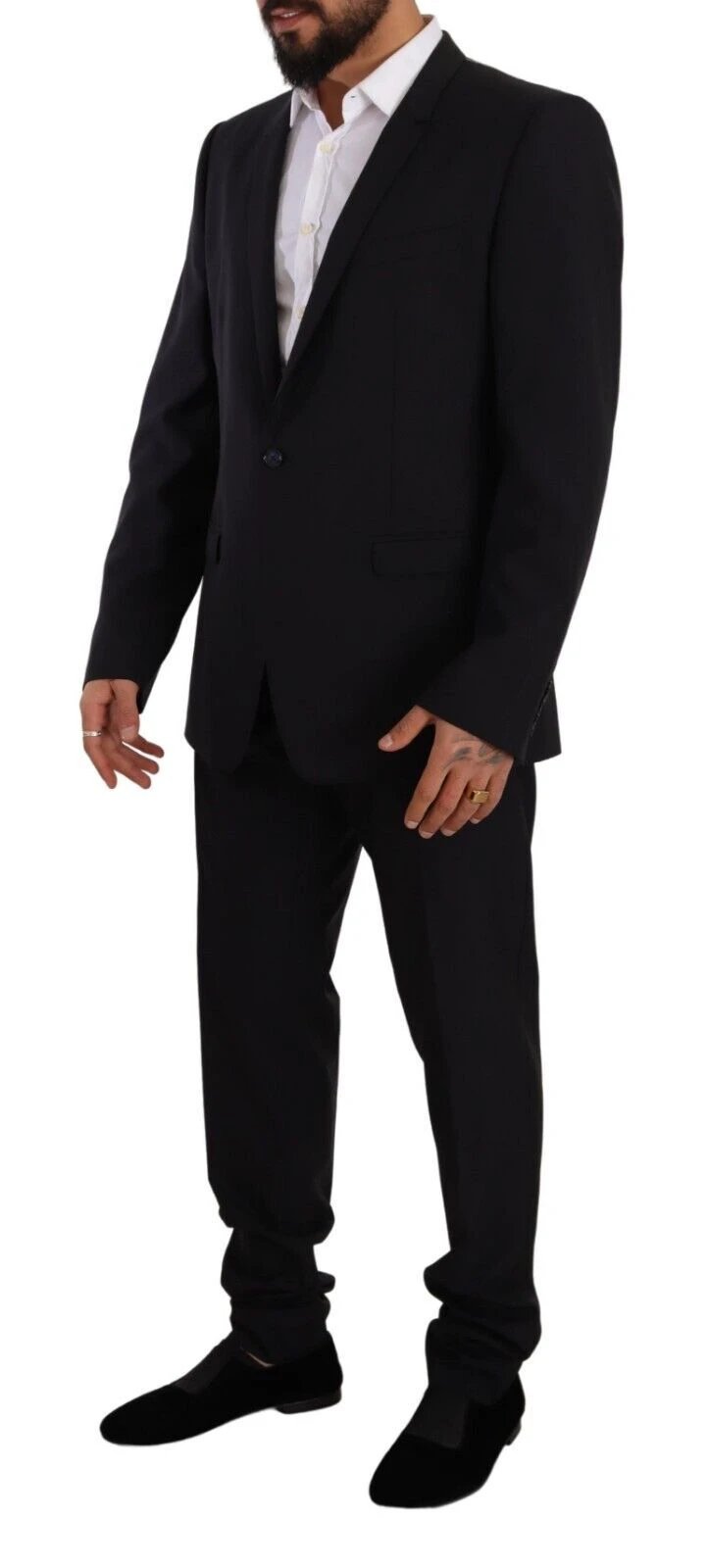 Dolce & Gabbana Blue GOLD Wool Single Breasted 2 Piece Suit by Dolce & Gabbana