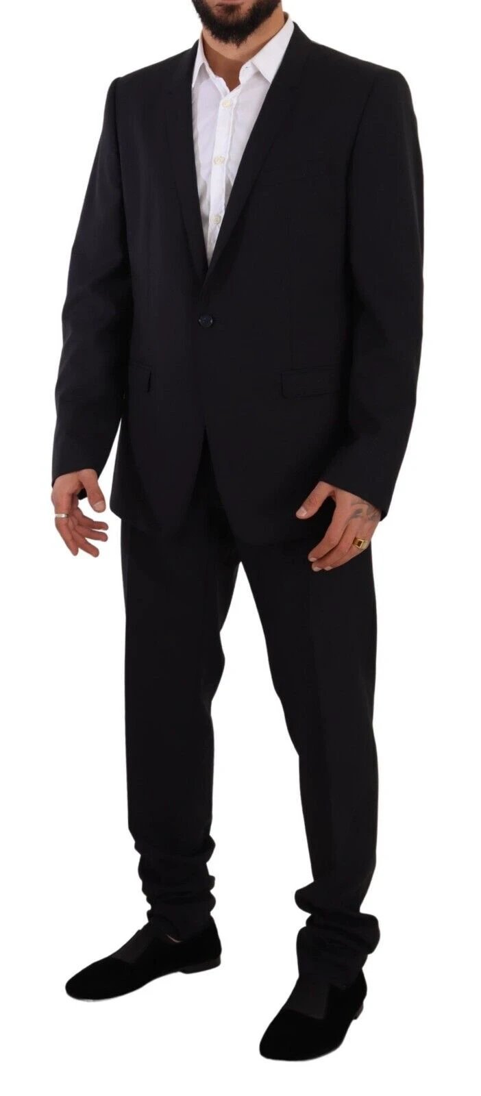 Dolce & Gabbana Blue GOLD Wool Single Breasted 2 Piece Suit by Dolce & Gabbana