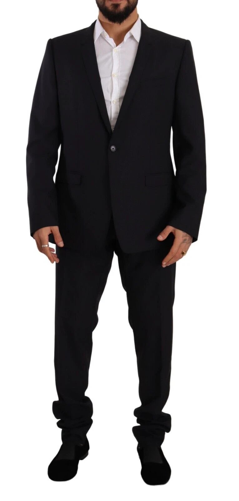 Dolce & Gabbana Blue GOLD Wool Single Breasted 2 Piece Suit by Dolce & Gabbana