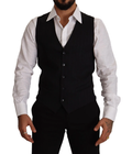 Dolce & Gabbana Blue Striped Wool Stretch Waistcoat Vest by Dolce & Gabbana