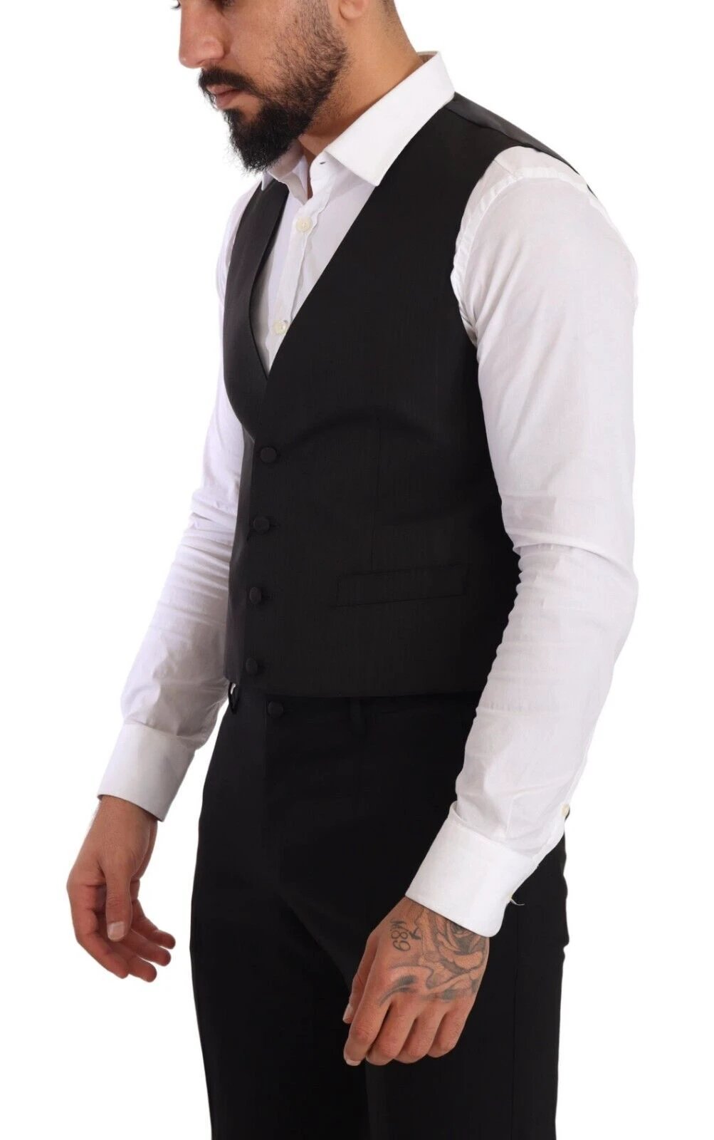 Dolce & Gabbana Gray Silk Slim Fit Waistcoat Formal Vest by Dolce & Gabbana