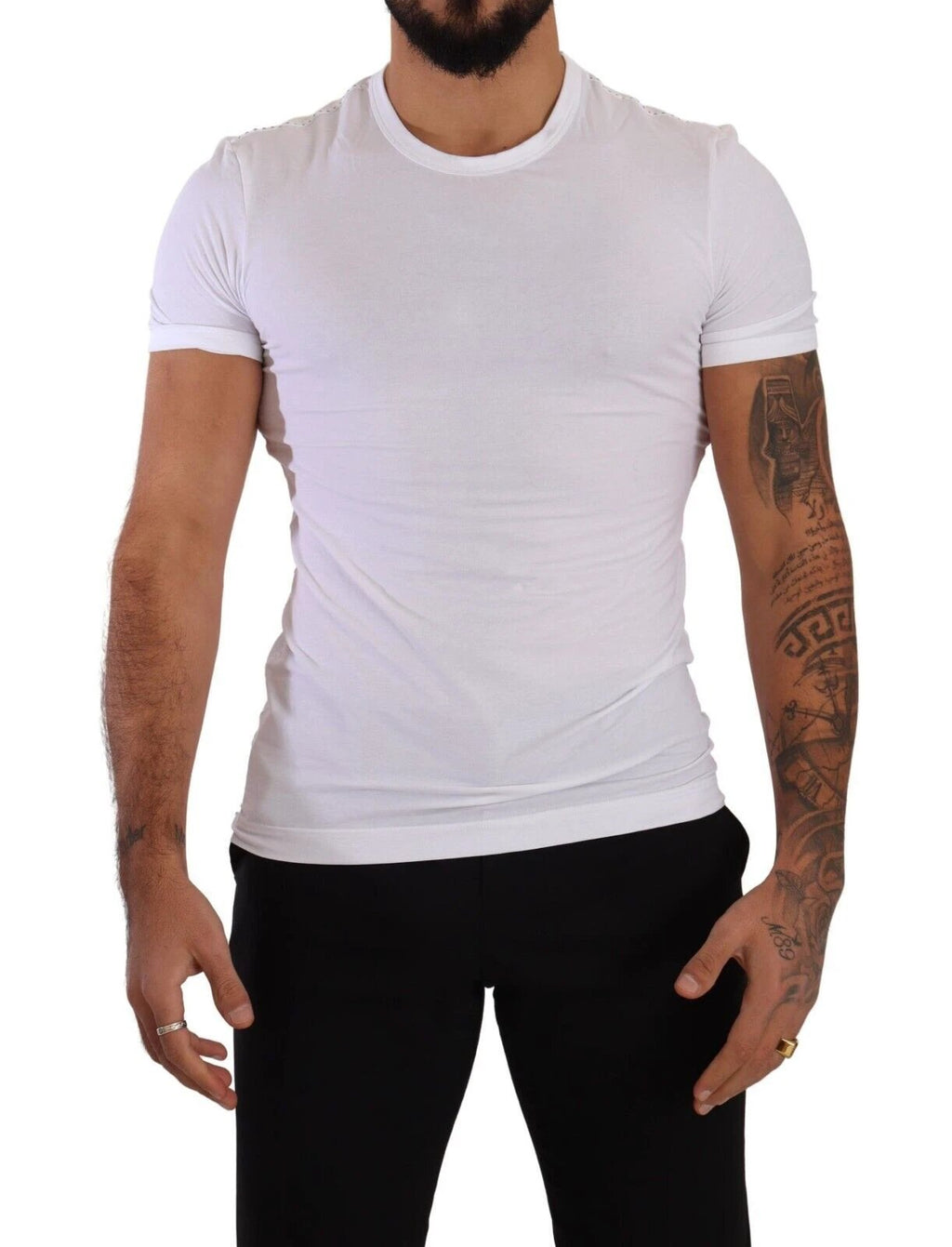 Dolce & Gabbana White Round Neck Cotton Stretch T-shirt Underwear by Dolce & Gabbana