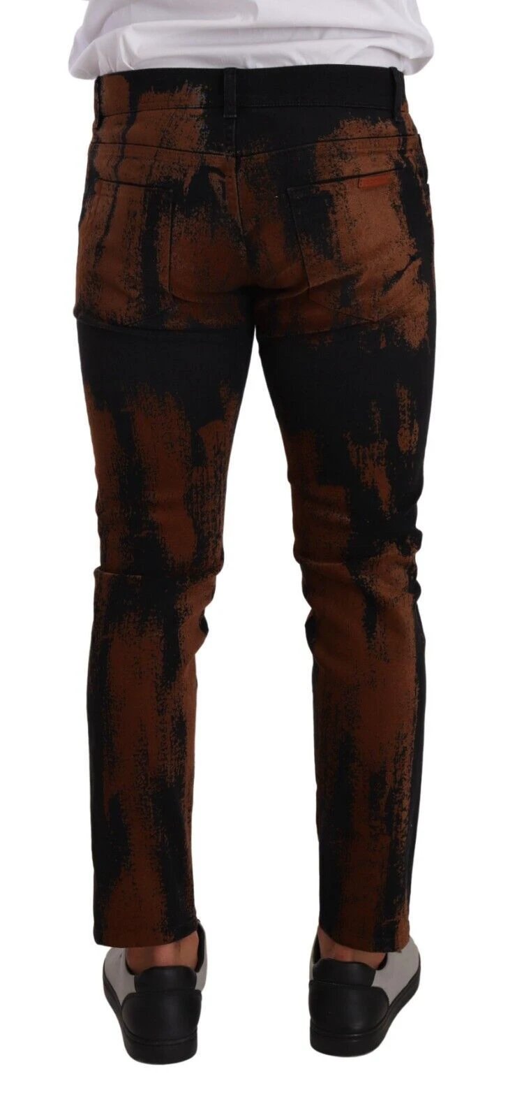 Dolce & Gabbana Black Brown Tie Dye Cotton Skinny Denim Jeans by Dolce & Gabbana
