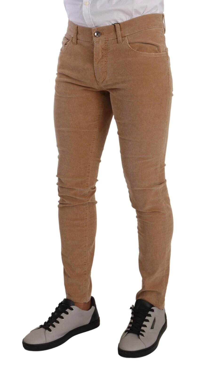 Dolce & Gabbana Brown Corduroy Cotton Skinny Slim Fit Jeans by Dolce & Gabbana