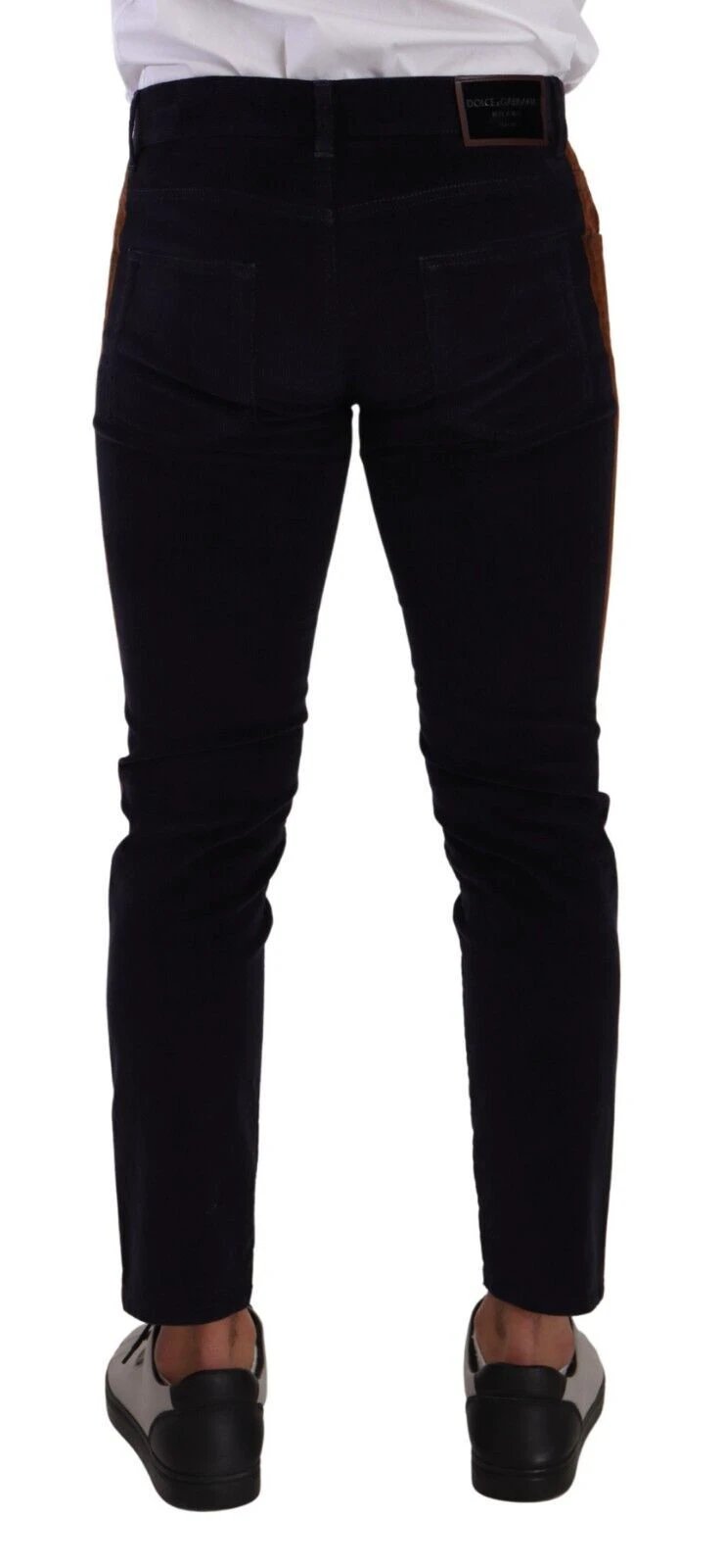 Dolce & Gabbana Blue Cotton Stretch Skinny Corduroy Jeans by Dolce & Gabbana
