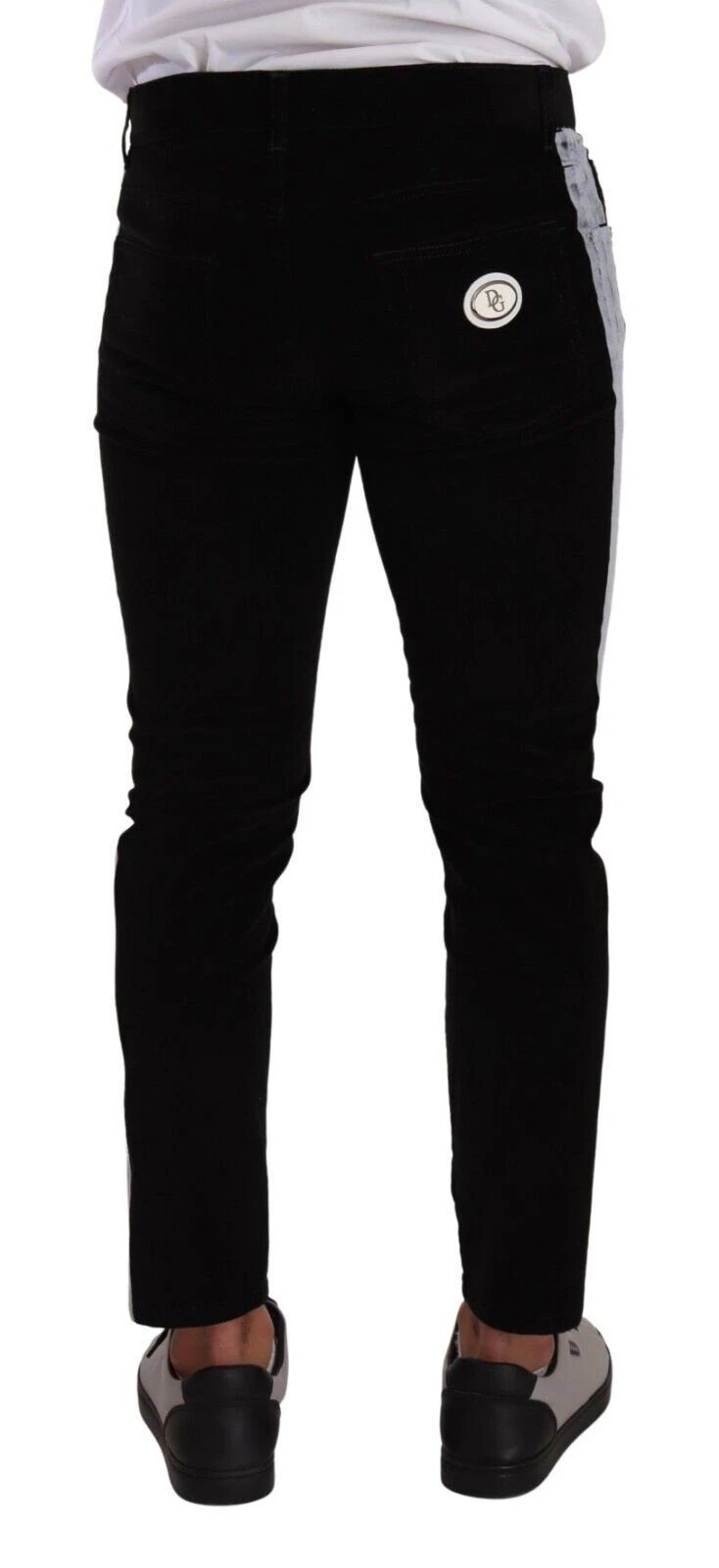 Dolce & Gabbana Black Cotton Stretch Skinny Corduroy Jeans by Dolce & Gabbana