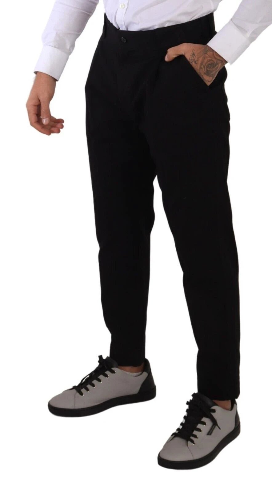 Dolce & Gabbana Black Cotton Stretch Chinos Trouser Jeans by Dolce & Gabbana