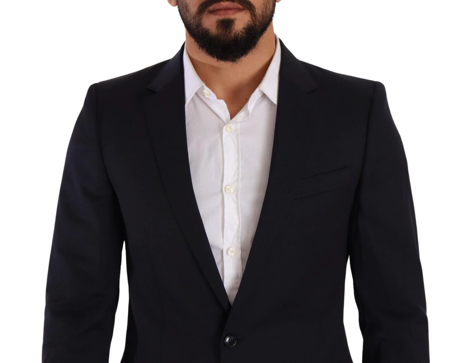Dolce & Gabbana Dark Blue Single Breasted Coat MARTINI Blazer by Dolce & Gabbana