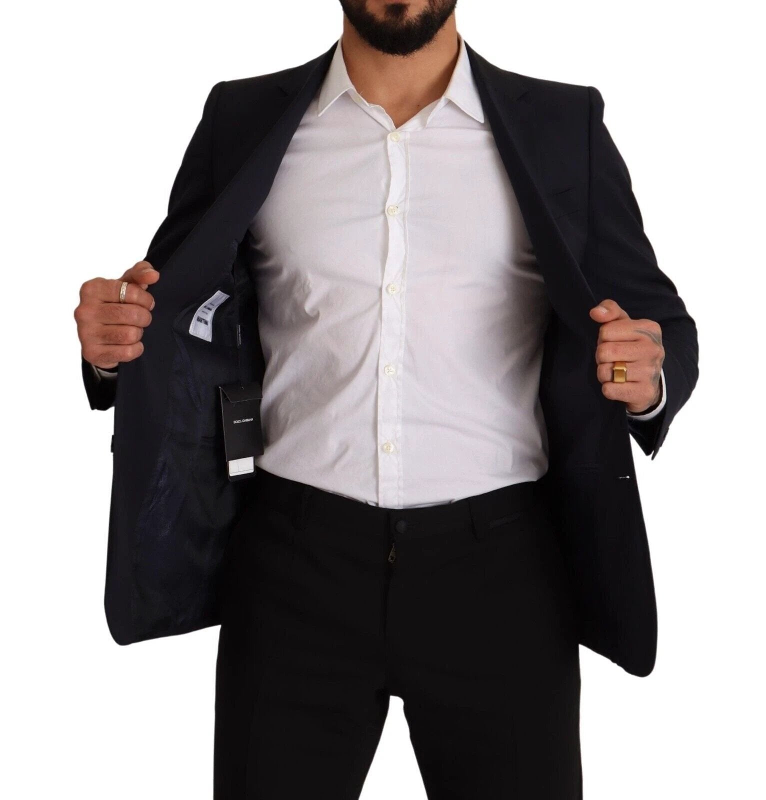 Dolce & Gabbana Dark Blue Single Breasted Coat MARTINI Blazer by Dolce & Gabbana