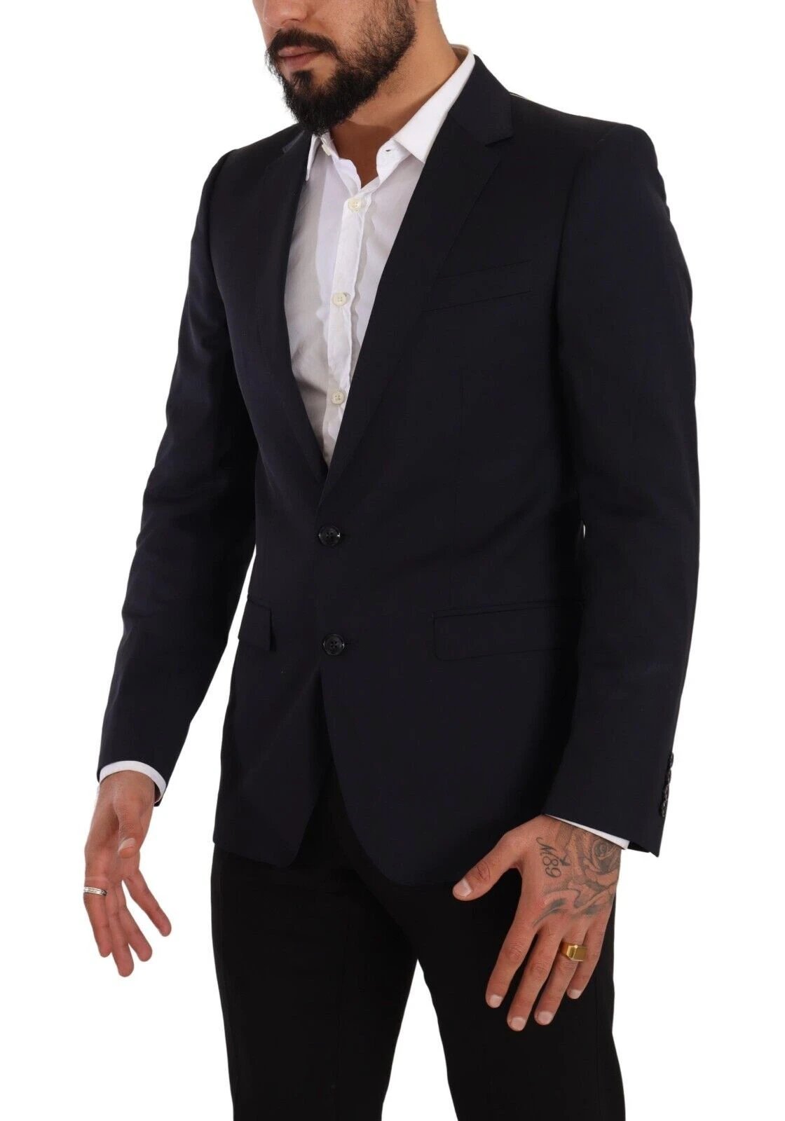 Dolce & Gabbana Dark Blue Single Breasted Coat MARTINI Blazer by Dolce & Gabbana