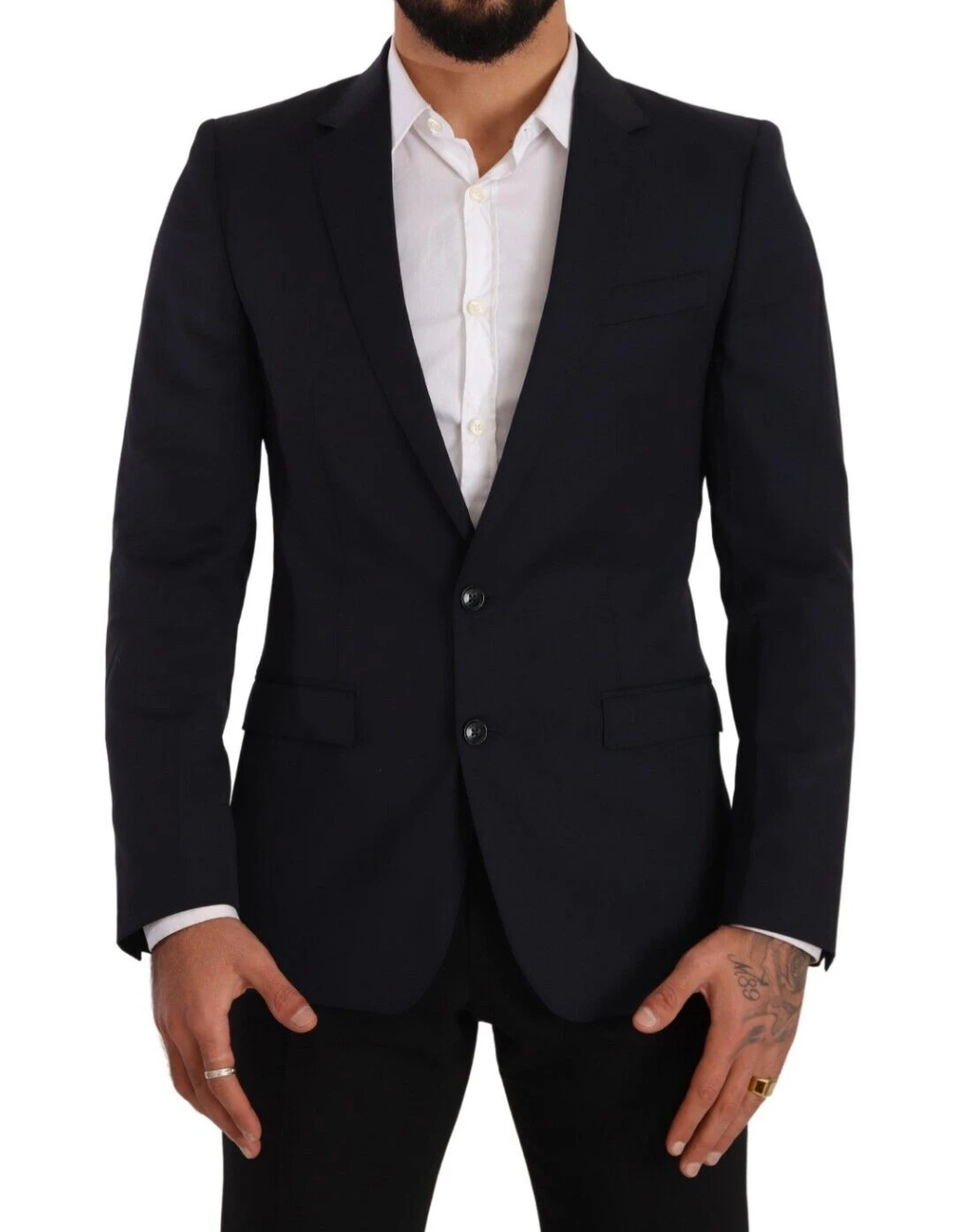 Dolce & Gabbana Dark Blue Single Breasted Coat MARTINI Blazer by Dolce & Gabbana
