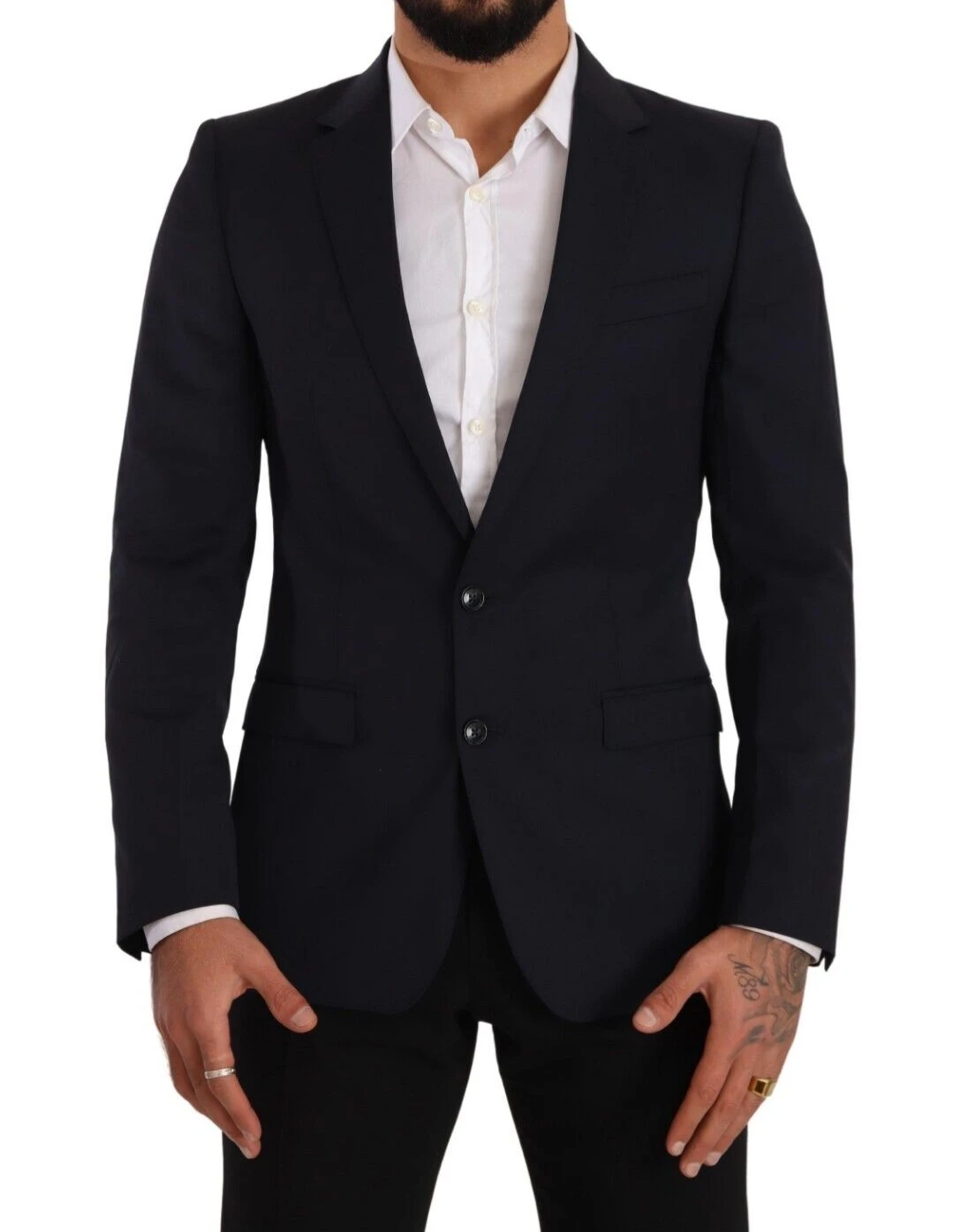 Dolce & Gabbana Dark Blue Single Breasted Coat MARTINI Blazer by Dolce & Gabbana