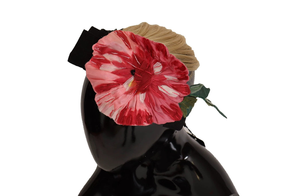 Dolce & Gabbana Black Silk White Hair Parrucchiera Diadem Headband by Dolce & Gabbana