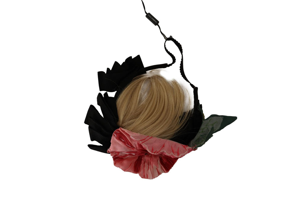 Dolce & Gabbana Black Silk White Hair Parrucchiera Diadem Headband by Dolce & Gabbana