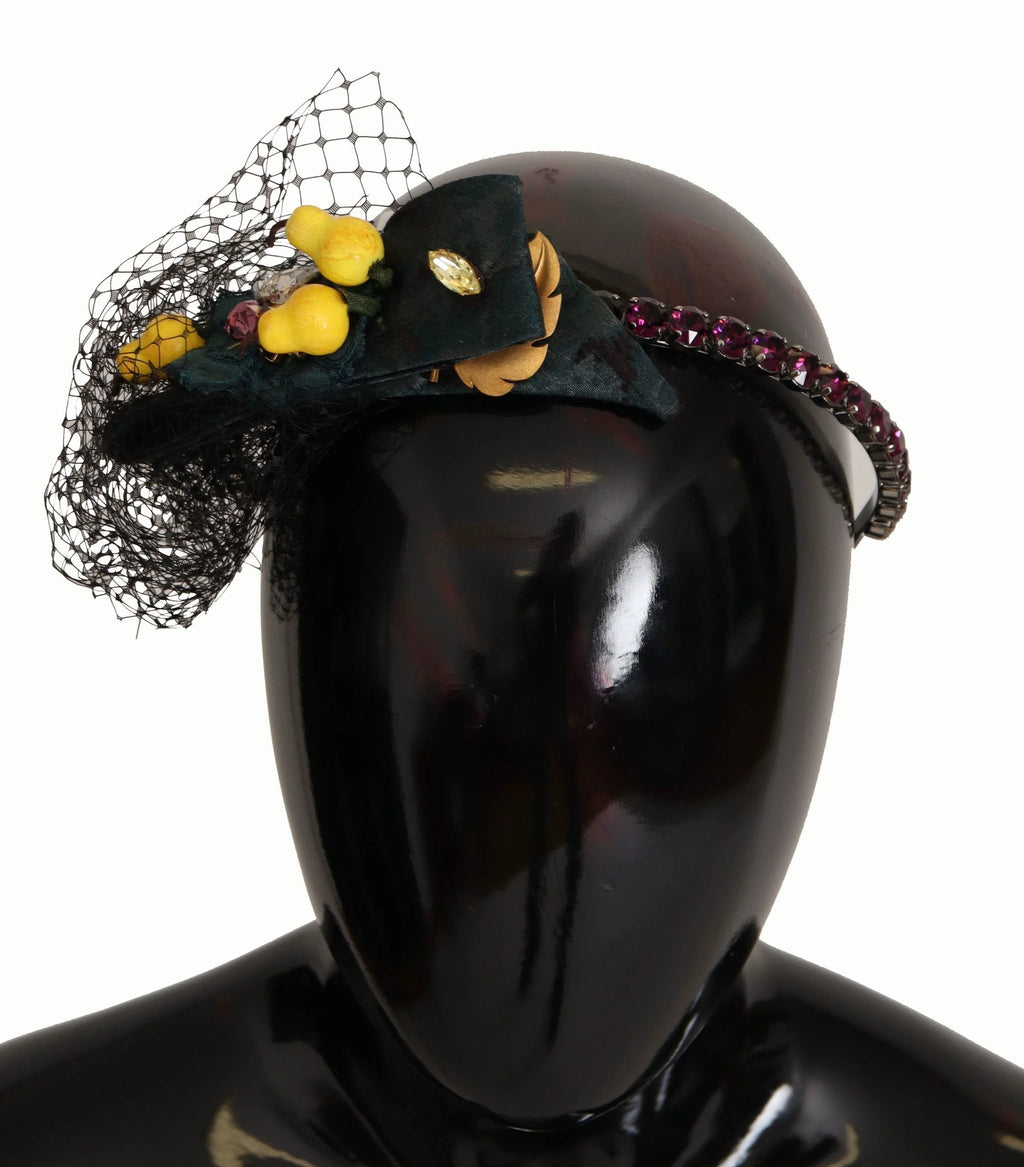 Dolce & Gabbana Purple Crystal Diadem Headband Lemons Sicily Tiara by Dolce & Gabbana