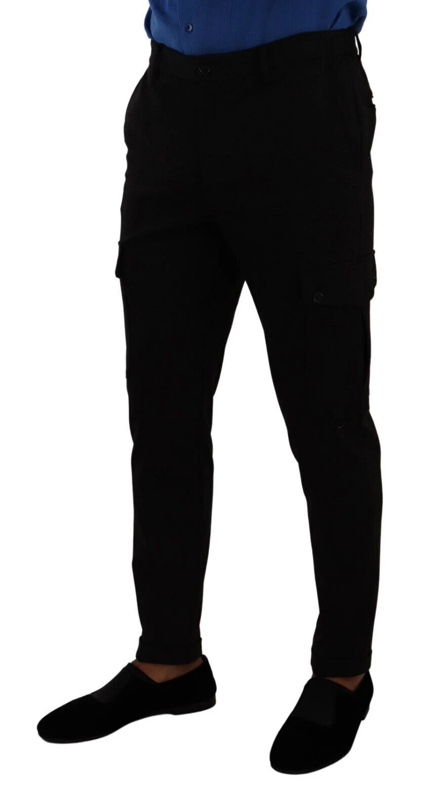 Dolce & Gabbana Black Viscose Skinny Cargo Trouser Pants by Dolce & Gabbana
