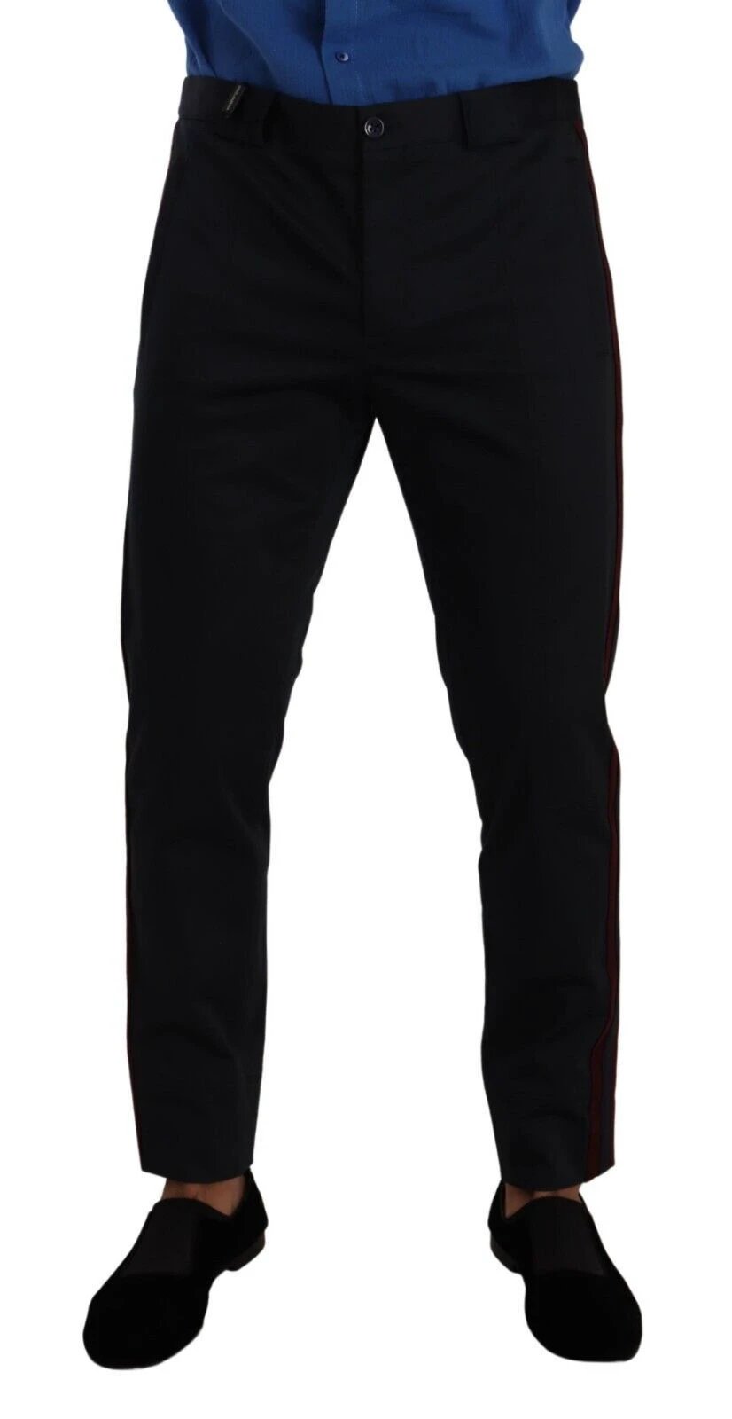 Dolce & Gabbana Blue Bordeaux Cotton Skinny Chino Pants by Dolce & Gabbana