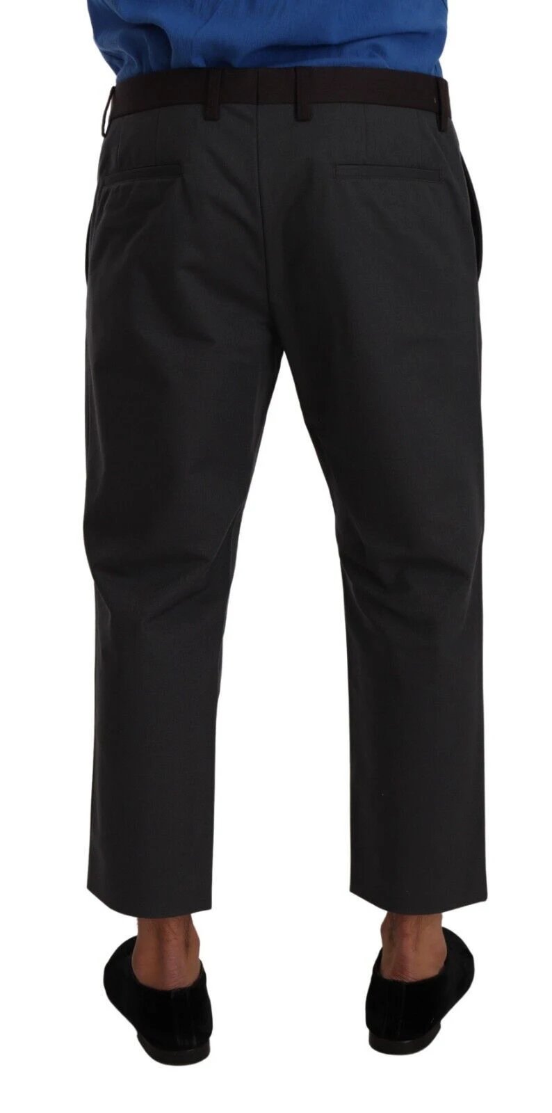 Dolce & Gabbana Gray Bordeaux Striped Cropped Trouser Pants by Dolce & Gabbana