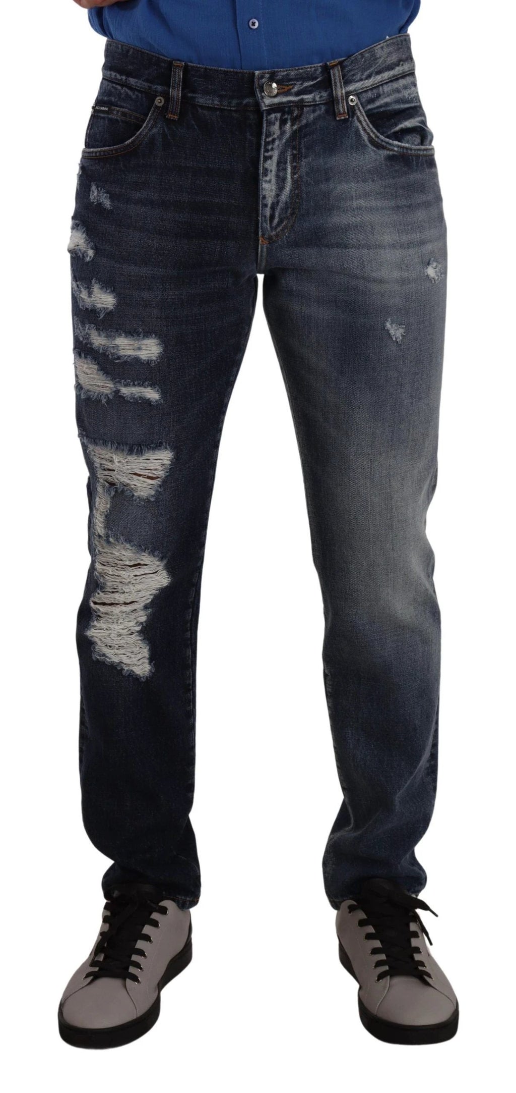 Dolce & Gabbana Blue Cotton Regular Denim Trousers Jeans by Dolce & Gabbana