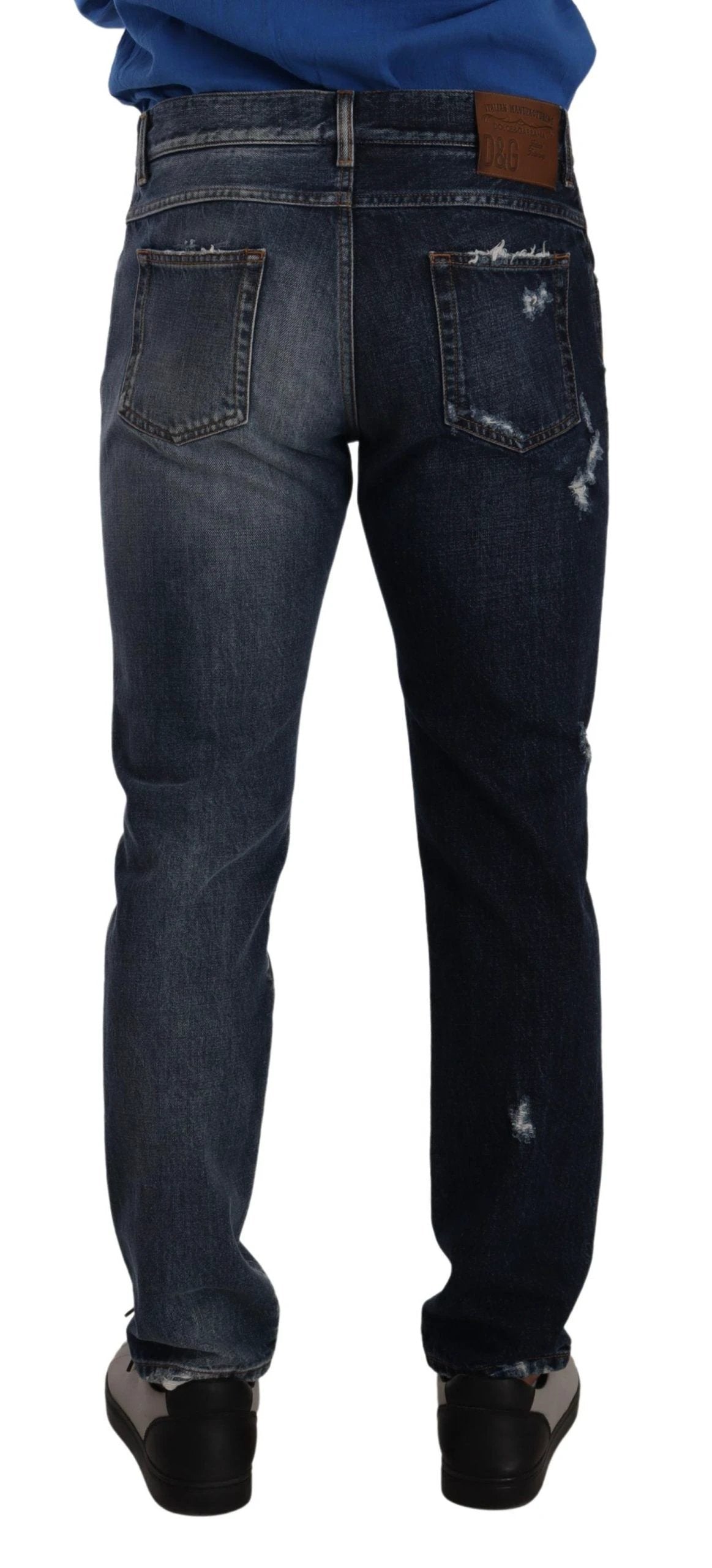 Dolce & Gabbana Blue Cotton Regular Denim Trousers Jeans by Dolce & Gabbana