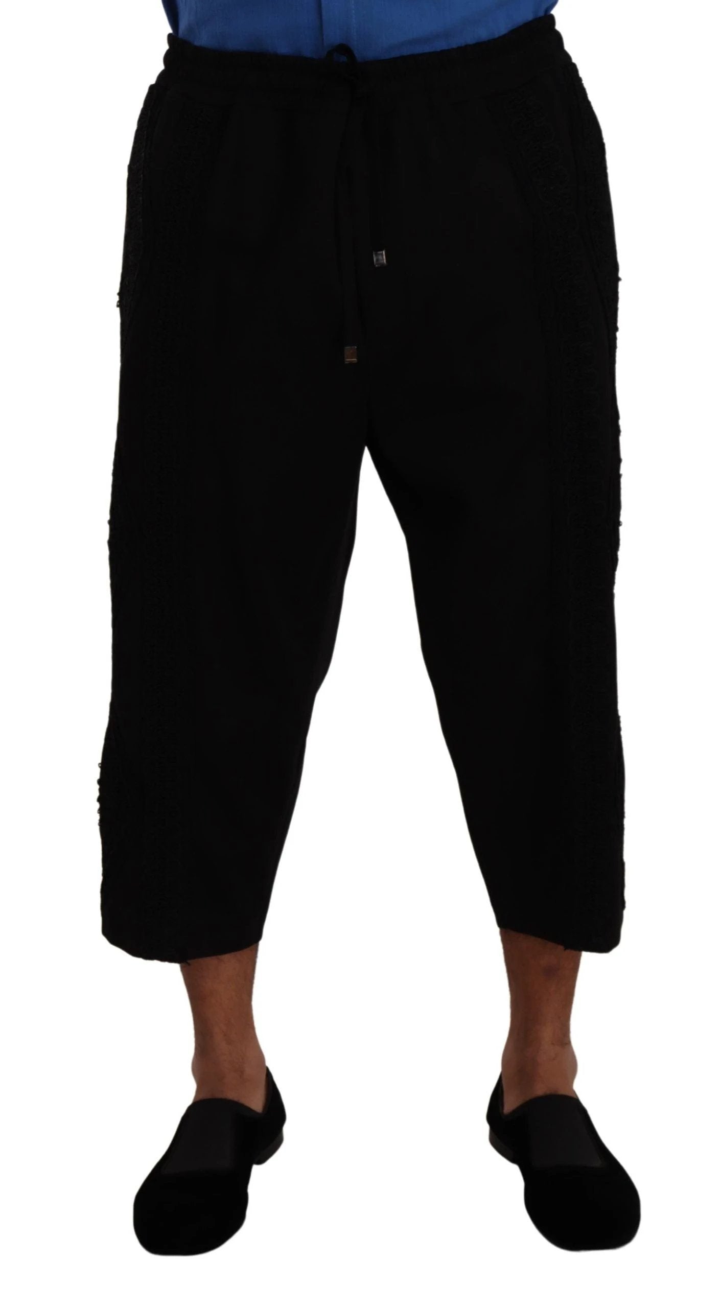 Dolce & Gabbana Black Cotton Torero Sweatpants Shorts Pants by Dolce & Gabbana