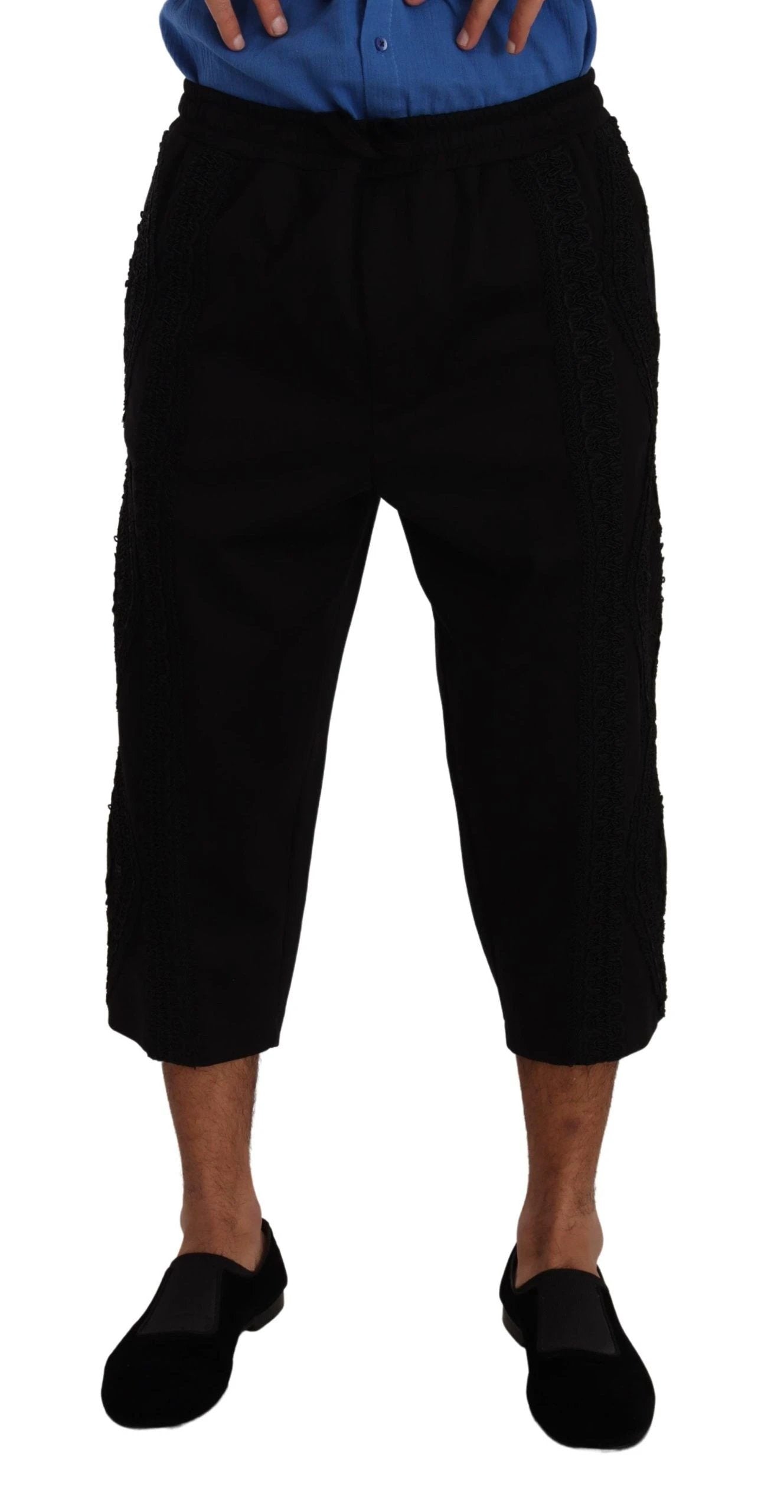 Dolce & Gabbana Black Cotton Torero Cropped Short Trouser Pants by Dolce & Gabbana
