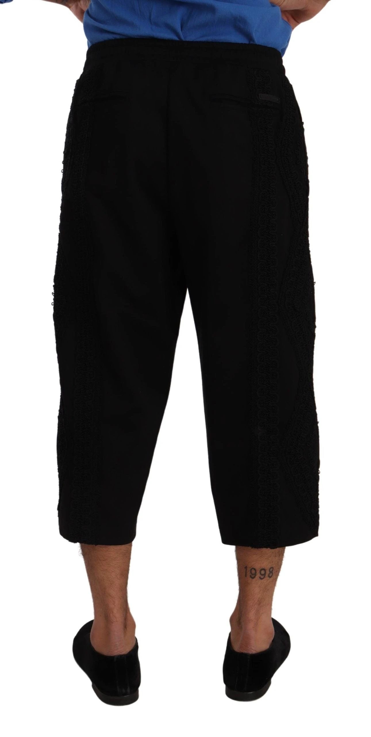 Dolce & Gabbana Black Cotton Torero Cropped Short Trouser Pants by Dolce & Gabbana