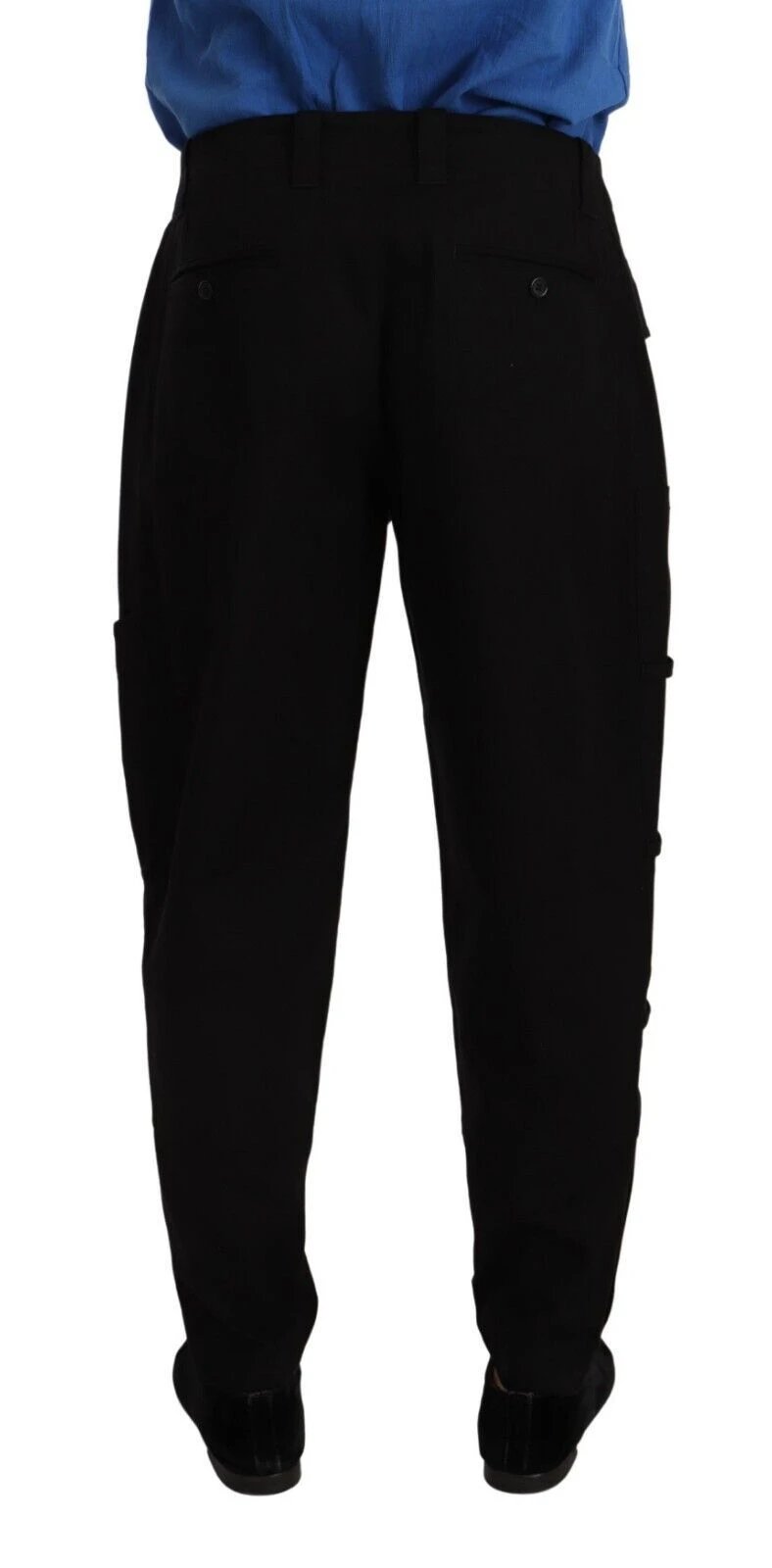 Dolce & Gabbana Black Cotton Stretch Tapered Cargo Pants by Dolce & Gabbana